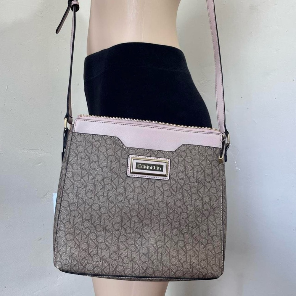 Calvin Klein Tan and Pink Crossbody Bag
